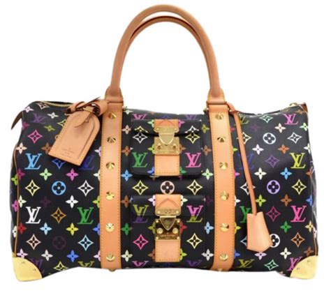 black multicolor louis vuitton mini duffle bag
